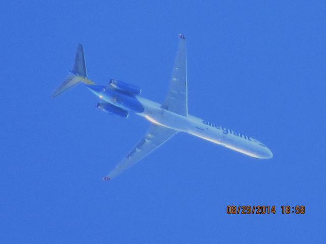 McDonnell Douglas MD-83 (N419NV) - Allegiant Airlines flight 318 from LAX to Springfield Missouri over Baxter Springs Ks at 28k feet.