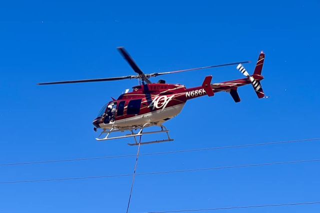 Bell 407 (N686RH) - Installing new PG&E tower in Cupertino, California