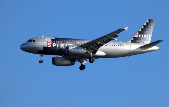 Airbus A319 (N512NK) - Shown here on approach is a Spirit Airlines Airbus A319 in the Summer of 2018.