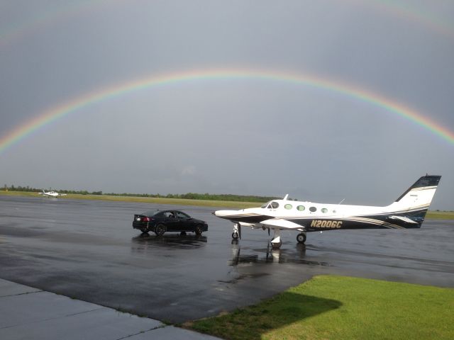 Cessna 340 (N200GC) - KFAY just after a Cell passed over