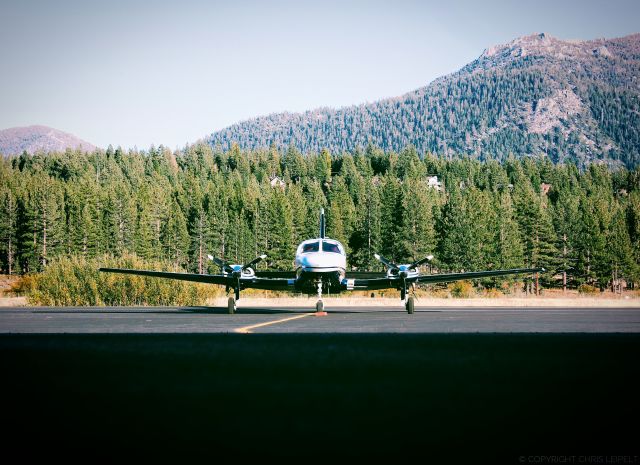 Cessna Chancellor (N2712V) - Cessna 414 Chancellor parked on the ramp at beautiful Lake Tahoe Airport.