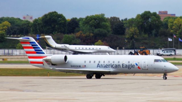 Canadair Regional Jet CRJ-200 (N460AW) - Just arriving in from ORD. I believe this is my first time seeing a CRJ-200 in the American Eagle livery.