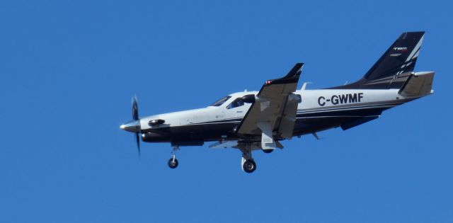 Daher-Socata TBM-900 (C-GWMF) - About to touch down is this 2019 Compagnie-Daher TBM-940 in the Autumn of 2024.