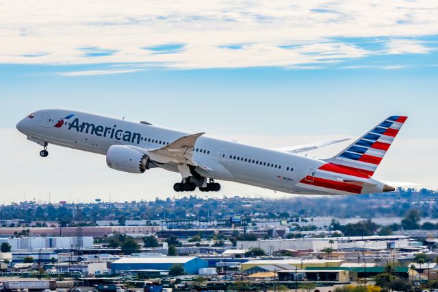 Boeing 787-9 Dreamliner (N836AA) - American Airlines 787-9 taking off from PHX on 12/16/22. Taken with a Canon R7 and Tamron 70-200 G2 lens.