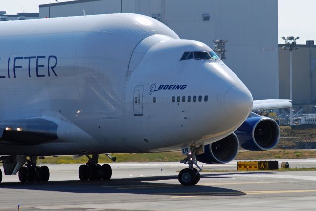 Boeing 747-400 (N249BA) - Dreamlifter Taxing to Runway 16R