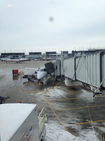 Embraer ERJ-145 — - Waiting at the gate at KORD, destination is KTYS