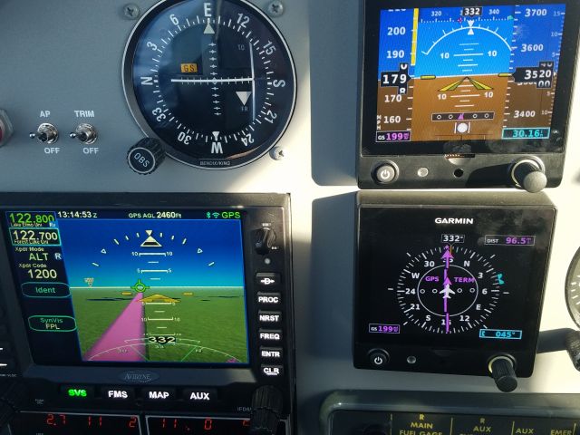 Beechcraft 35 Bonanza (N8330D) - first flight of new avionics to 