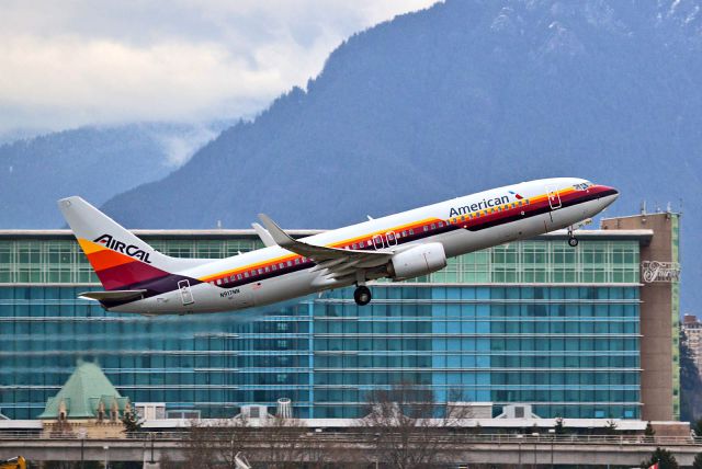 Boeing 737-800 (N917NN) - AirCal retro first visit to YVR