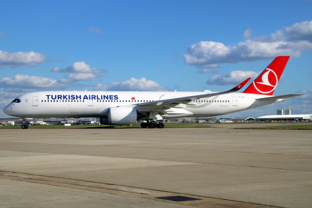 Airbus A350-900 (TC-LGK) - Taxiing to Stand 238 on 14-Mar-23 operating flight THY1985 from LTFM.