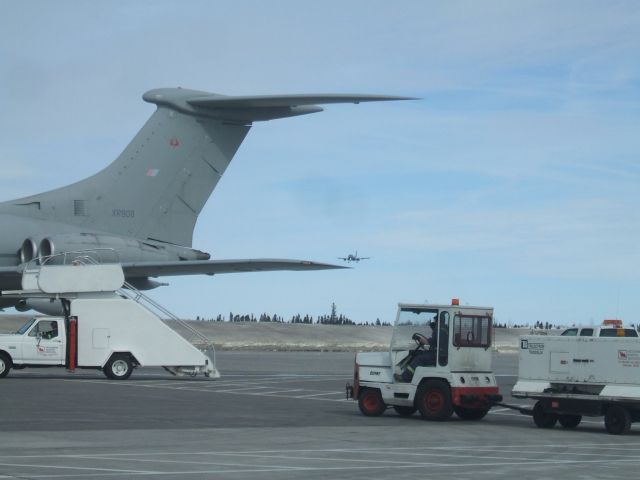 VICKERS VC-10 (XR808) - Parked  near Terminal Goose Airport NL and  Luftwafte AirBus 310  Landing. # 1023. March 27/09