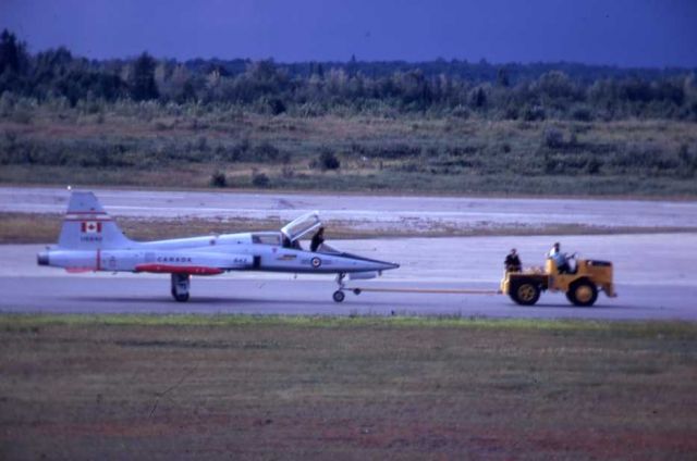 — — - CF5 at CFB North Bay. Please excuse the photo quality...40 yrs old long before digital cameras.