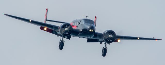 Beechcraft 18 (N9109R) - Matt Younkin brings his Beech 18 back to the Island Airport in Toronto after his display at the Canadian International Airshow