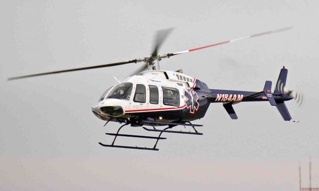 Bell 407 (N184AM) - LifeGuard Helicopter departing Merced Regional Airport