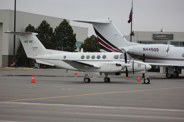 Beechcraft Super King Air 300 (84-0182) - Parked at DIA/Signature, this C-12F Huron belongs to the Air Force.