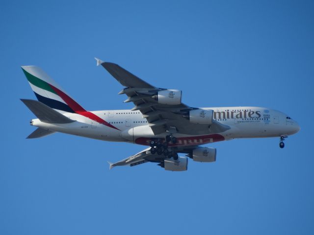 Airbus A380-800 (A6-EDA) - MY PROPERTY HENLEY BROOK W.AUST MAKING FINAL APPROACH TO YPPH AT ABOUT 1800 FEET APPROX 8 MILES OUT.  EK420 09MAR2016 17:34 LOCAL