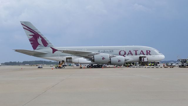 Airbus A380-800 (A7-APF) - Qatar first flight into KATL. 