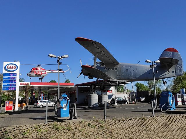 Antonov An-2 — - ESSO-Gas station near CGN.  Leverkusen-Alkrath