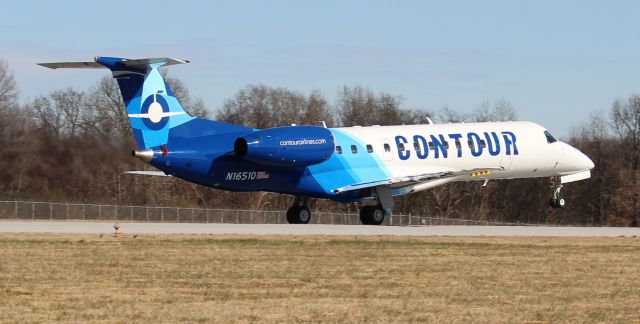 Embraer ERJ-135 (N16510) - A Contour Airlines ERJ-135ER departing Northwest Alabama Regional Airport, Muscle Shoals, AL - January 27, 2022.