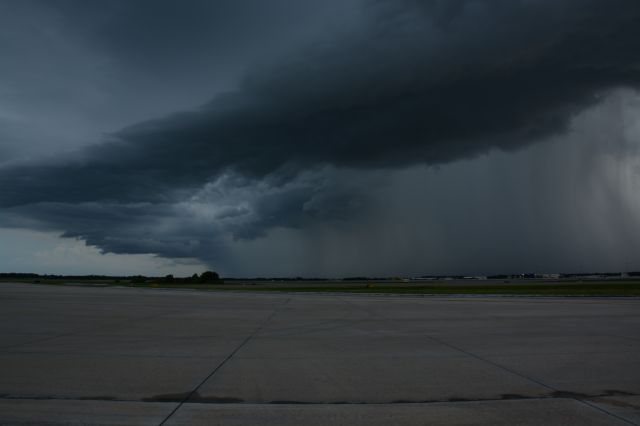 — — - Afternoon T-Storms rolling in.