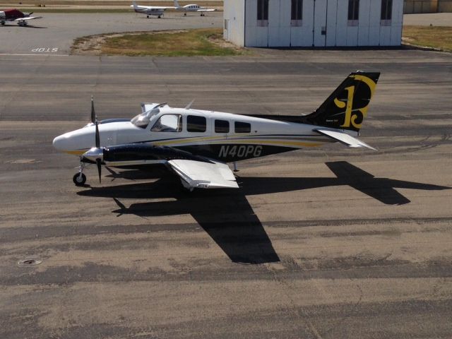 Beechcraft Baron (58) (N40PG) - On tarmac Long Beach Ca. Airport