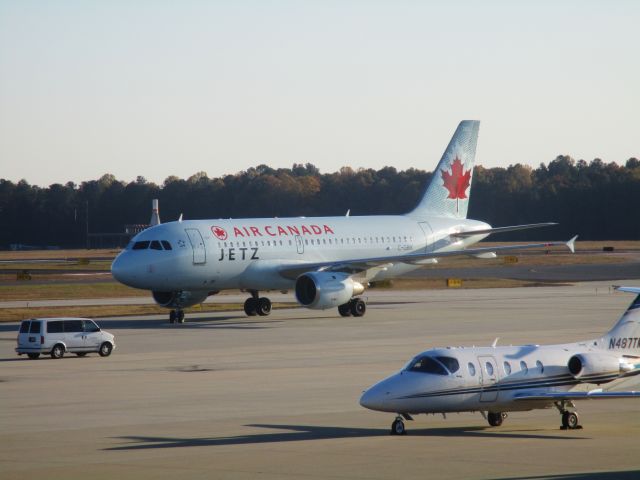 Airbus A319 (C-GBIK) - Air Canada Jetz bringing in the Montreal Canadiens to do battle with the Carolina Hurricanse on 11/17/16.