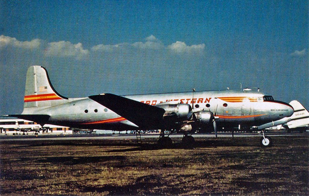 Douglas C-54 Skymaster (N1543V) - scanned from postcard