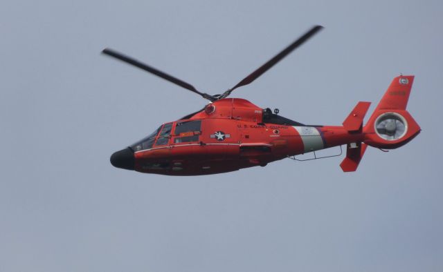 N6598 — - Crossing near the local airport is this Coast Guard MH-65D Dauphin Helo in the Autumn of 2018.