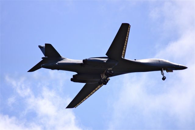 Rockwell Lancer — - July 21 2012, The "Bone" doing a low flight pass with its landing gear down.