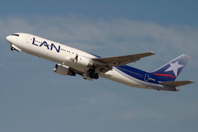 CC-CCZ — - A LAN Boeing 767 climbing out of LAX.
