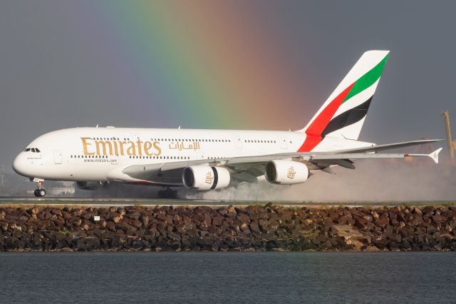 Airbus A380-800 (A6-EDY) - Summer Stormsbr /EK416 fr. DXB Dubai, R34L SYD YSSY