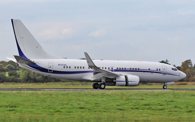 Boeing 737-700 (N737AG) - funair corporation b737-7 bbj n737ag doing one circuit at shannon 5/10/16.