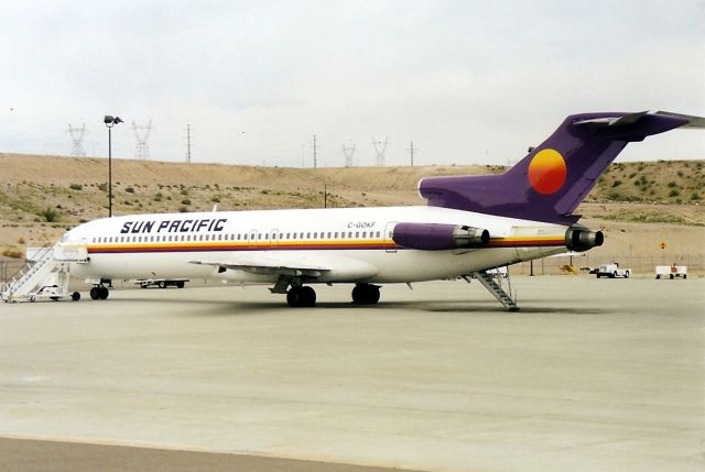 BOEING 727-200 (C-GOKF) - KIFP- Sun Pacific Charter resting at Laughlin,NV This jet has been with several airlines over the years. It should be out of service by now.