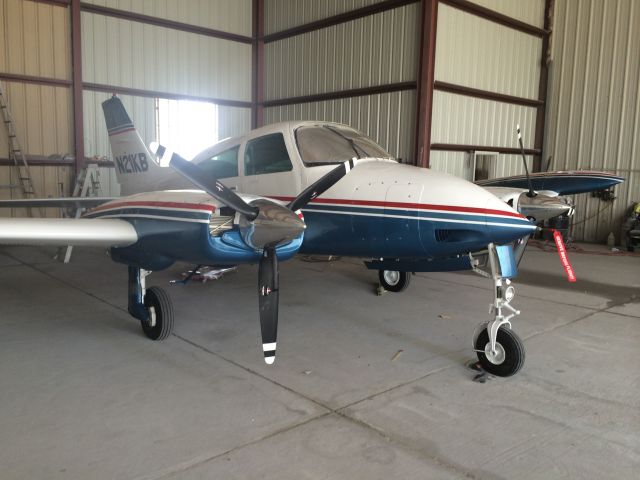 Cessna 310 (N21KB) - Airways paint shop