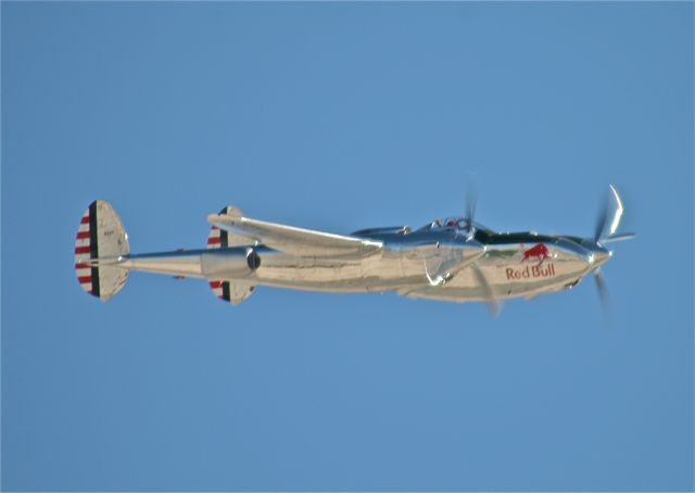 Lockheed P-38 Lightning (N25Y) - RED BULL P-38 LIGHTNING              AVIATION NATION,NELLIS AFB,2008