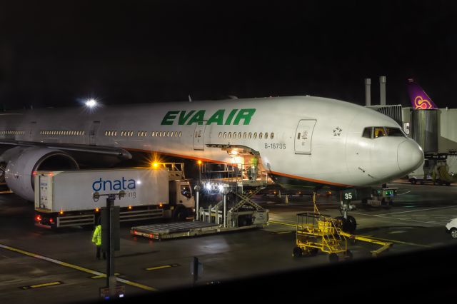 BOEING 777-300ER (B-16735) - 24th December, 2024: Waiting at the gate at Heathrow Terminal 2 for departure to Taipei via Bangkok as flight BR 068. 