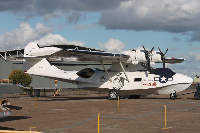 Canadair CL-1 Catalina (G-PBYA) - A 1943 Consolidated Catalina PBV-1A, S/N RCAF11005, wearing “Miss Pick-up” nose art, seen on display at the Duxford Imperial War Museum Autumn Air Show on 12 Oct 2012.