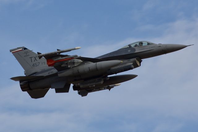 Lockheed F-16 Fighting Falcon (85-1474) - A member of the 457th Fighter Squadron departing NAS/JRB Fort Worth, for a local sortie (Please view in "full" for highest image quality)