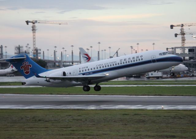 COMAC ARJ-21-700 Xiangfeng (B-651W) - China Southern3327 is taking off.