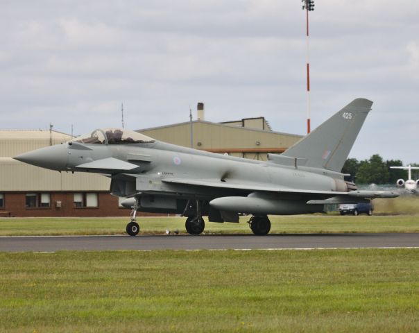 — — - RAF Typhoon landing at Fairford for RIAT