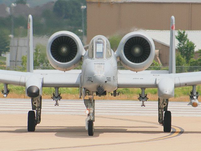 78-5830 — - Each fan blade is visible as Hog 02 turns off the active. 184TFS/188th FW Flying Razorbacks.