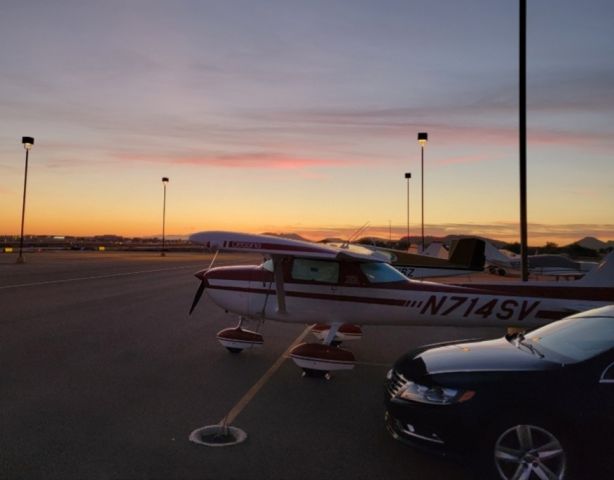 Cessna Commuter (N714SV) - Standing next to my little Gem & enjoying the sunset from the ramp at KDVT. 