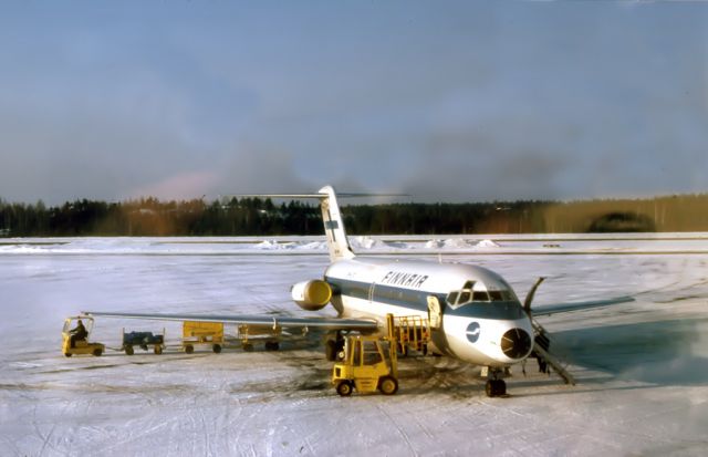 Douglas DC-9-10 (OH-LYC) - This was the little beauty I flew to London LHR on back in early Jan 1982.  She was 10 years old at the time and is now "on Safari" in Kenya, as of 2006.  Built in Long Beach 1972. What a sweet little plane. It was very very cold that morning.