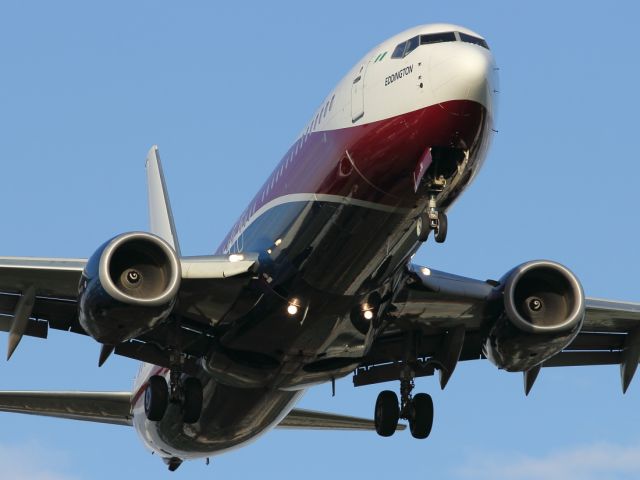 Boeing 737-700 — - This afternoon sceduled flight is normally follwed by an Air Arik A340-500 later in the evening. Great livery, and cant wait to see the B747-800 in this livery when Air Arik takes delivery of 2 presently on order.