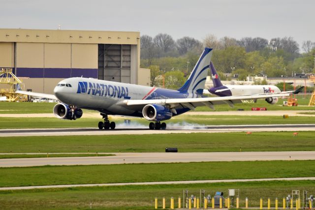 Airbus A330-200 (N819CA) - 23-R 04-25-22. Left wingtip damaged at SKB 05-01-22 in collision with a light post.