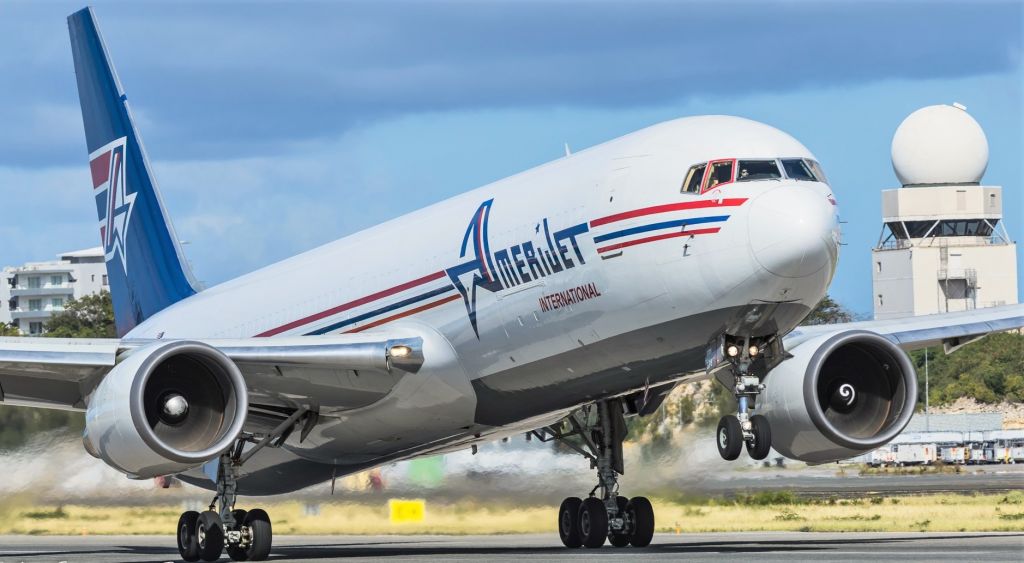 BOEING 767-300 (N378CX) - Amerijet N378CX boeing 767 heavy departing St Maarten for Barbados!