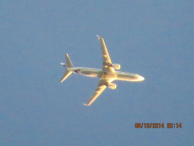 Boeing 737-800 (N549AS) - Alaska Airlines flight 35 from Fort Lauderdale to Seattle over Baxter Springs KS (78KS) at 36k feet.