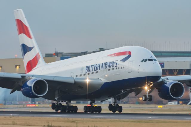 Airbus A380-800 (G-XLEC) - Morning bird at 5AM LHR.