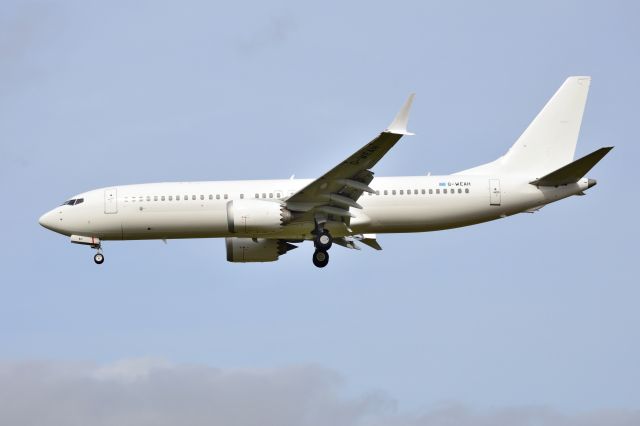 Boeing 737 MAX 8 (G-WEAH) - Ascend Airways - B737 MAX 8 (G-WEAH) Arriving at NCL from CWL possibly crew training (Photo 11 April 2024)