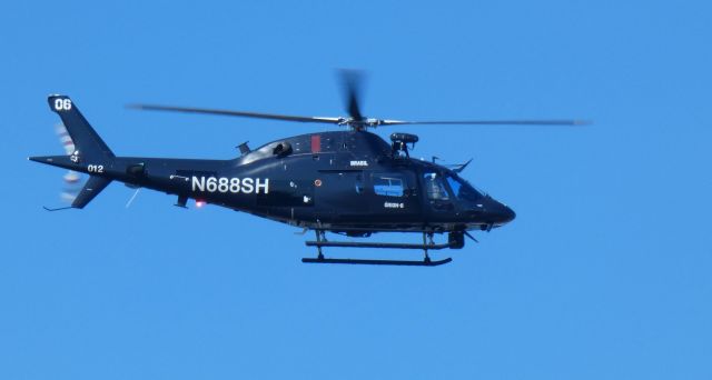 DENEL Koala (N688SH) - On approach to the Leonardo Helo facility is this 2020 AgustaWestland Denel Koala 119MK II rotorcraft in the Summer of 2022.