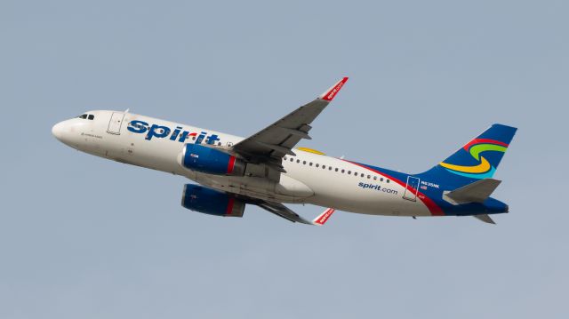 Airbus A320 (N635NK) - One of the last remaining Spirit Airlines skittles livery. 